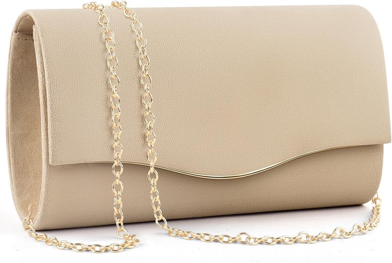 TINDTOP Clutch Purses for Women, Formal Evening Bags Suede Shoulder Envelope Party Handbags Wedding Cocktail Prom Clutches - Image 1